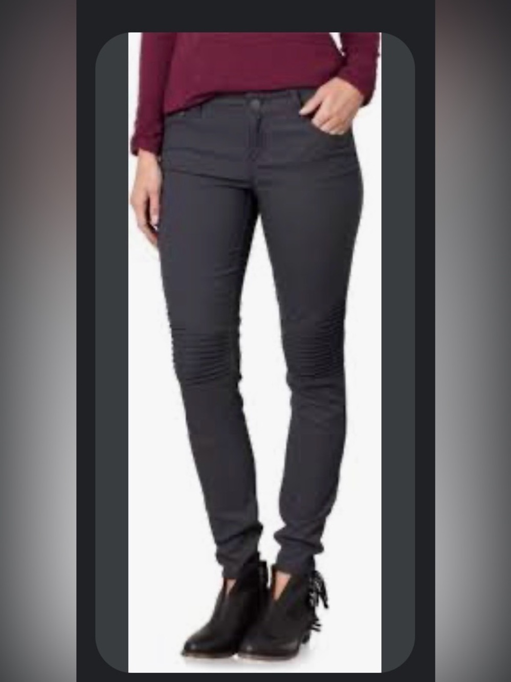 Prana Brenna Pants in Coal. Skinny. Textured. With stretch. Size 0
